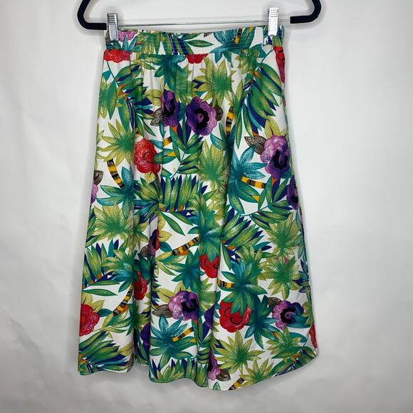 Tumbleweeds Floral Midi Skirt 1/2 Circle Tropical Sz Small - Picture 1 of 6